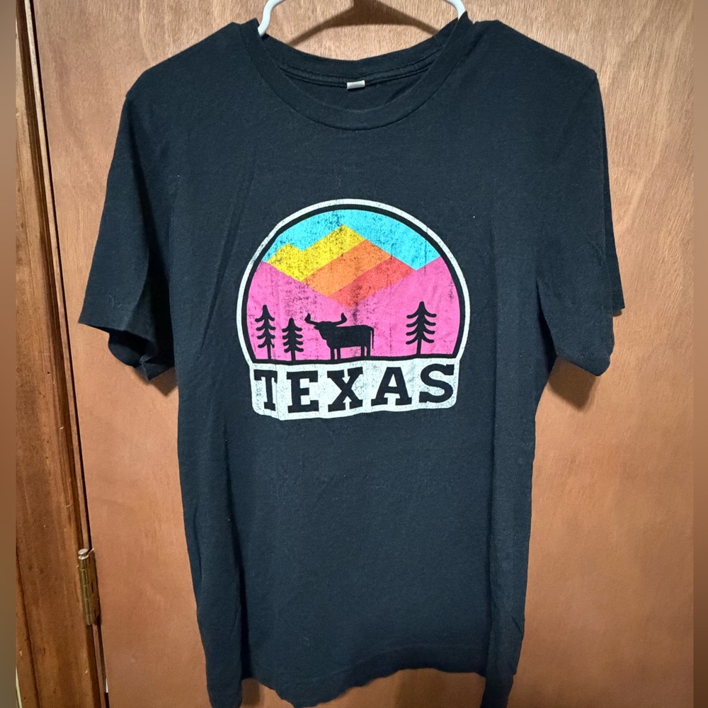 Black Graphic Texas Short Sleeve Tee
